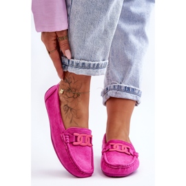 Moderigtige ruskindsloafers til kvinder Pink Rabell lyserød 1
