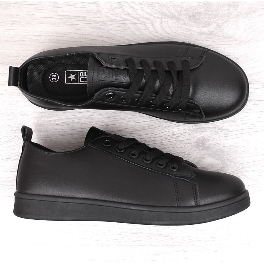 Sportssko sneakers lavet af økologisk læder sort Nyheder 23SP02-5786 - KeeShoes