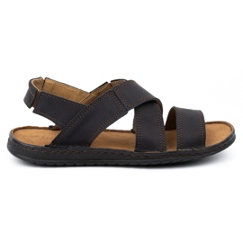 KOMODO Mænds lædersandaler 882K sort nubuck 1