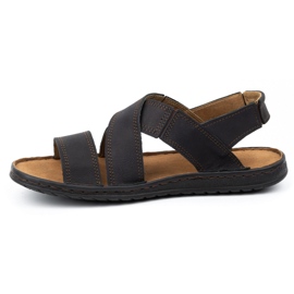KOMODO Mænds lædersandaler 882K sort nubuck 2
