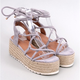 Renau Grå platform espadrillesandaler 1
