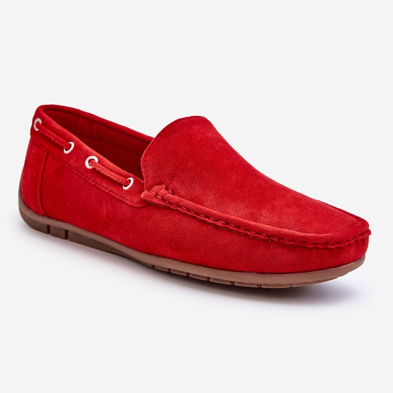 Rayan Red Slip-on Loafers i ruskind til mænd rød 1