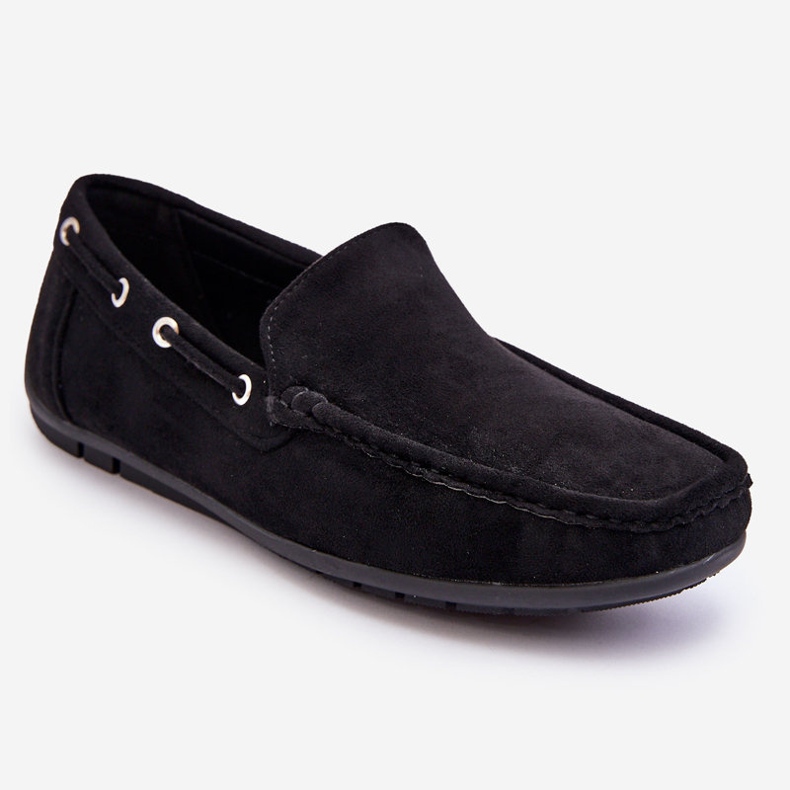 Slip-on Loafers i ruskind til mænd, sort Rayan 1
