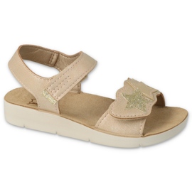 Befado børnesandaler med en dekorativ stjerne 068Y004 beige og guld gylden 1