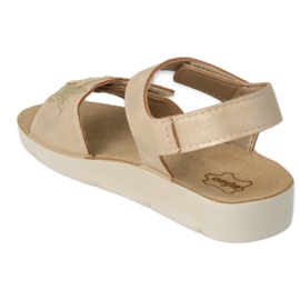 Befado børnesandaler med en dekorativ stjerne 068Y004 beige og guld gylden 2