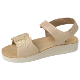 Befado børnesandaler med en dekorativ stjerne 068Y004 beige og guld gylden 3