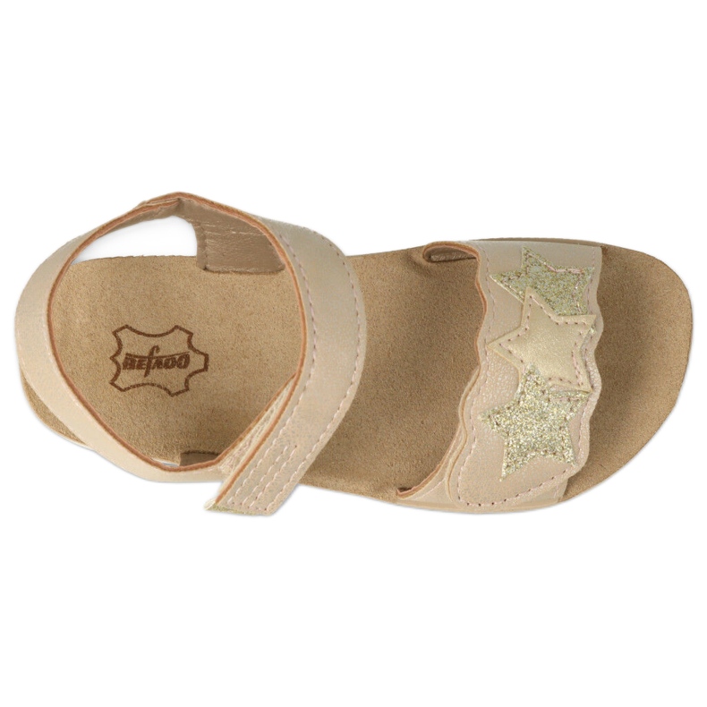 Befado børnesandaler med en dekorativ stjerne 068Y004 beige og guld gylden 4
