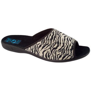 Adanex Dame hjemmesko Sara 15773 Leopard print sort 1
