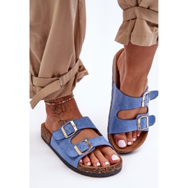 PM1 Cortina blå slip-on sandaler til kvinder 6