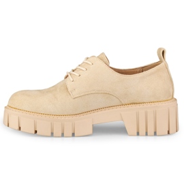 Beige platform sko 2