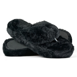 Pelsede sorte flip-flops 1