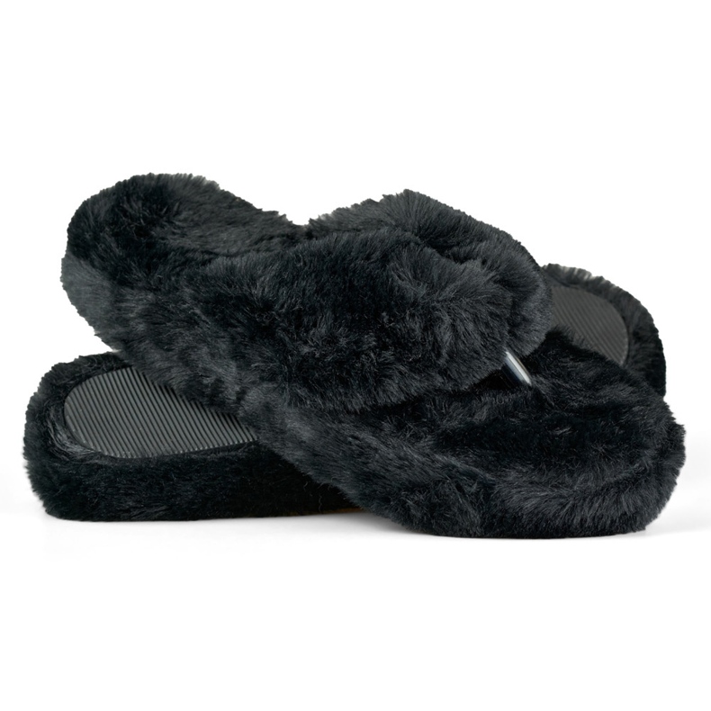 Pelsede sorte flip-flops 1