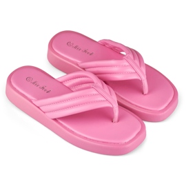 Kvindeflip-flops på fuchsia-platformen lyserød 1