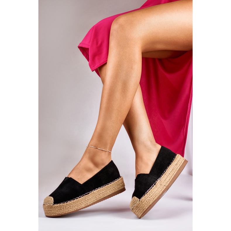 Sorte platform espadriller til kvinder 1