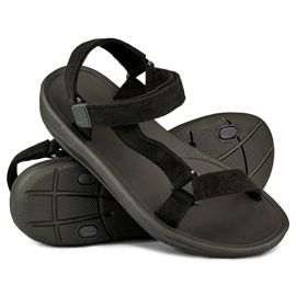 Sorte damesandaler med velcro 1