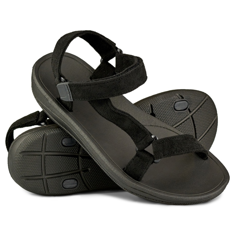 Sorte damesandaler med velcro 1