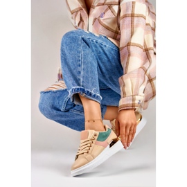 Damesneakers på Eliza platformen beige 1