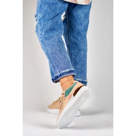 Damesneakers på Eliza platformen beige 2