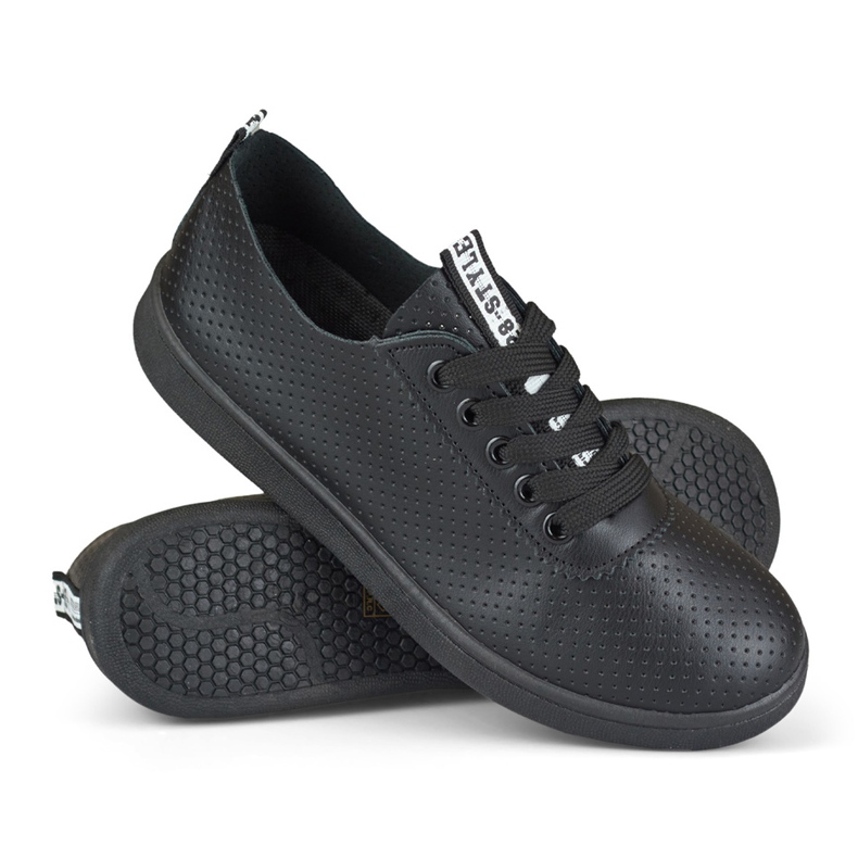 Bellis sorte gennembrudte sneakers til kvinder 1