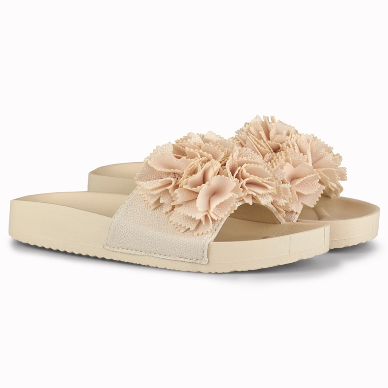 Violett beige blomstrede hjemmesko til kvinder 2