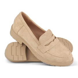 Beige klassiske ruskindssko til kvinder 1