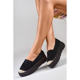 Sort ruskind platform espadriller 2