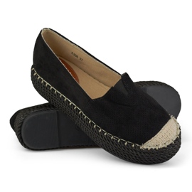 Sort ruskind platform espadriller 1