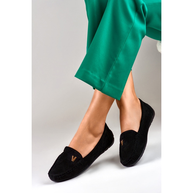 Loafers i sort ruskind til kvinder 2