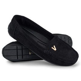 Loafers i sort ruskind til kvinder 1