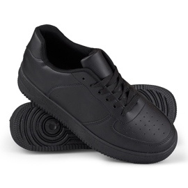 Klassiske sorte sportssneakers med sort sål 1