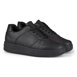 Klassiske sorte sportssneakers med sort sål 2