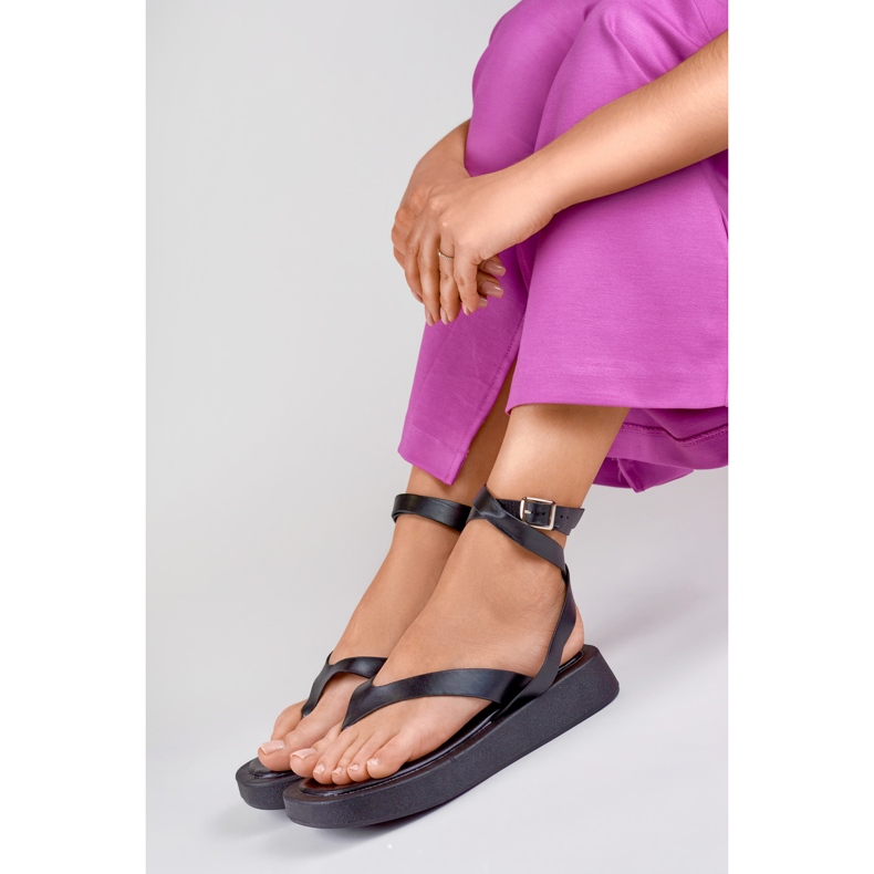 Dameflip-flops fastgjort ved anklen sort 1
