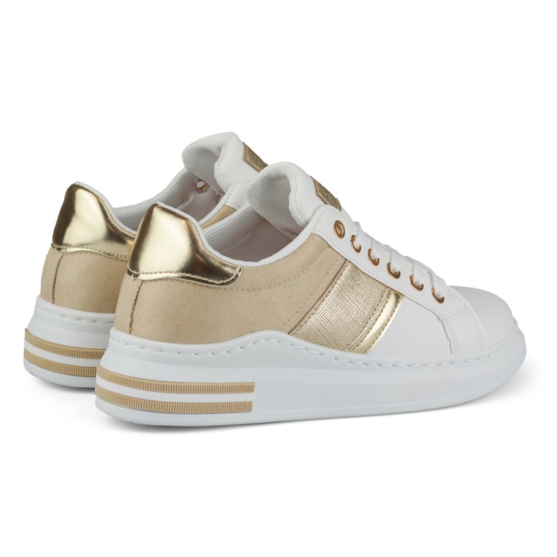 Kvinders afslappede hvide og beige sneakers 1