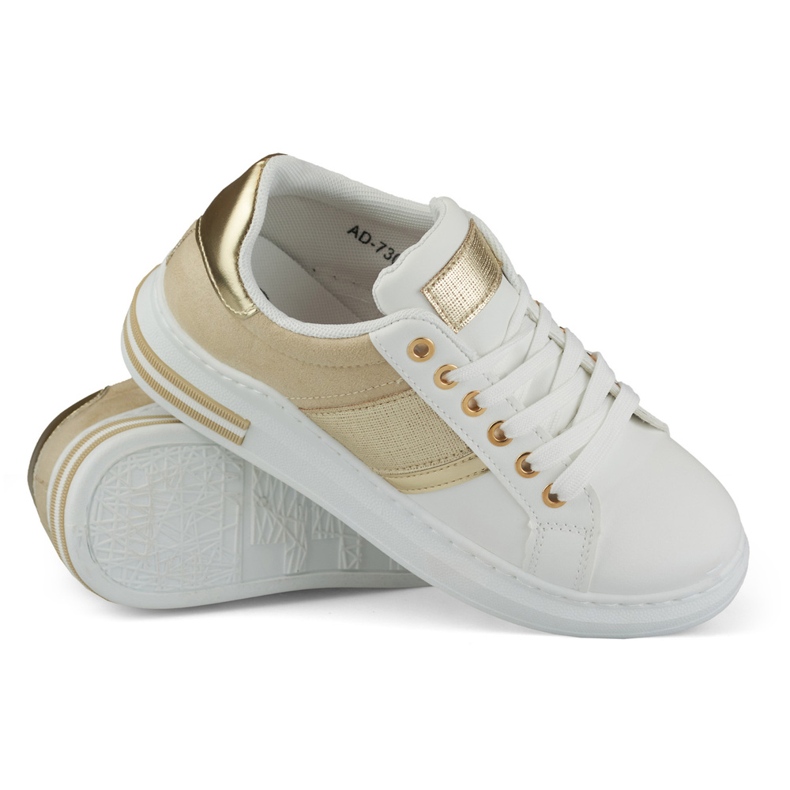 Kvinders afslappede hvide og beige sneakers 2