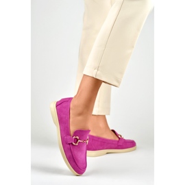 Komfortable bløde lyserøde loafers til kvinder 4