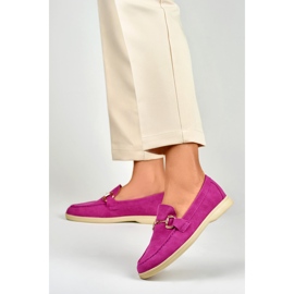 Komfortable bløde lyserøde loafers til kvinder 3