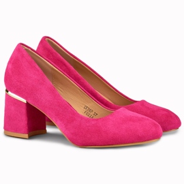 Fuchsia pumps med rund tå lyserød 1