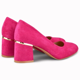 Fuchsia pumps med rund tå lyserød 2