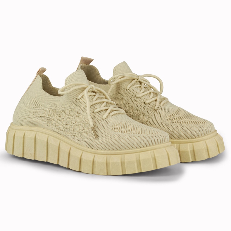 Fleksible beige sportssko til kvinder 1