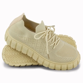 Fleksible beige sportssko til kvinder 2