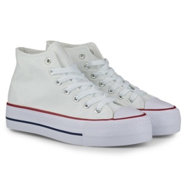 Kvinders hvide sneakers over anklen 1