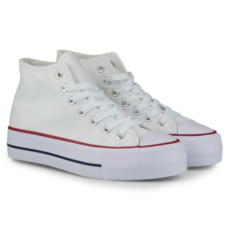 Kvinders hvide sneakers over anklen 1