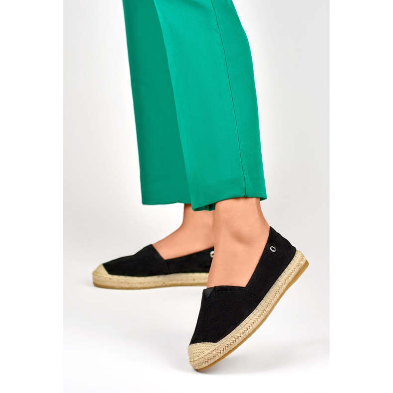 Sorte espadriller i ruskind til kvinder 2