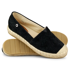 Sorte espadriller i ruskind til kvinder 1