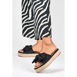 Sorte espadriller med sløjfe 2