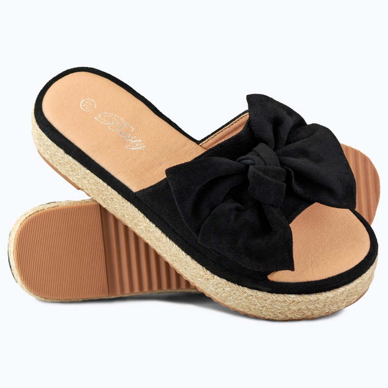 Sorte espadriller med sløjfe 1