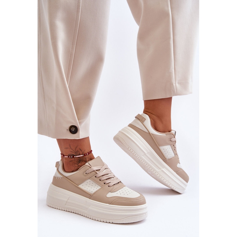 FJ1 Damesportssko på en massiv platform Beige Belisso 1