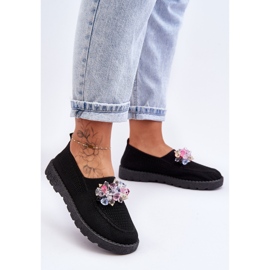 PM1 Slip-on sneakers til kvinder med sten Sort Simple 1