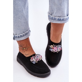 PM1 Slip-on sneakers til kvinder med sten Sort Simple 2