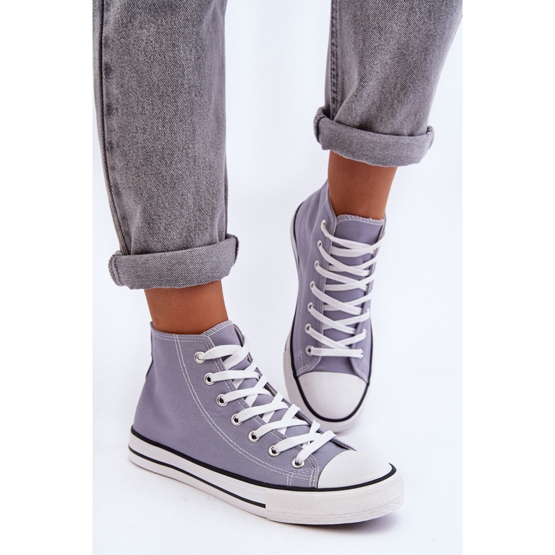 FR1 Klassiske sneakers til kvinder, høj grå remoer 2